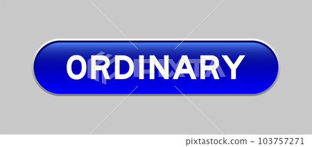Blue color capsule shape button with word ordinary on gray background 103757271