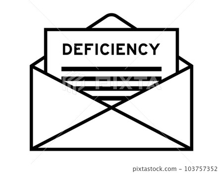 Envelope and letter sign with word deficiency as the headline 103757352