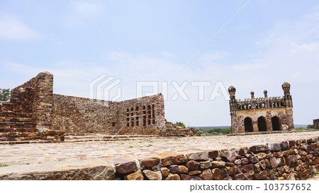 Rear View of Ruins of Fort of Gandikota, Kadapa, Andhra Pradesh, India. Rear View of Ruins of Fort of Gandikota, Kadapa, Andhra Pradesh, India. 103757652
