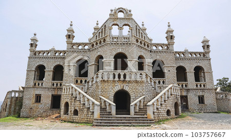 View of Nawab Bungalow, Built in 1865 by Mir Fazal Ali Khan, Nandyal, Andhra Pradesh, India. 103757667