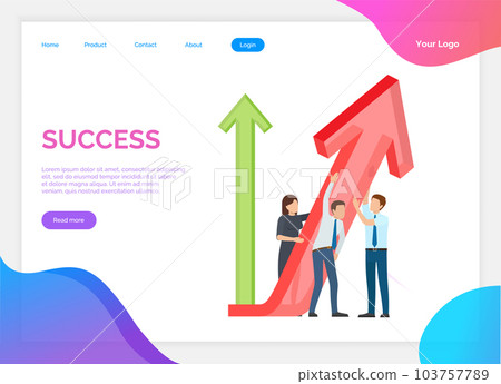 Success banner. Winner vision, reaching the goal, business target. Successful teamwork strategy 103757789