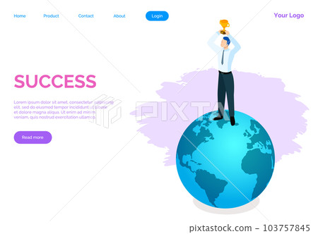 Success banner. Winner vision, reaching the goal, business target. Successful teamwork strategy 103757845