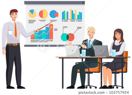 Successful business project presentation, company strategy planning, statistics indicators analysis Successful business project presentation, company strategy planning, statistics indicators analysis 103757934