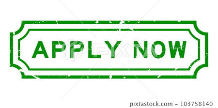 Grunge green apply now word rubber seal stamp on white background Grunge green apply now word rubber seal stamp on white background 103758140