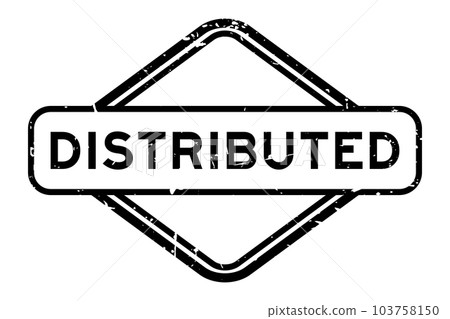 Grunge black distributed word rubber seal stamp on white background Grunge black distributed word rubber seal stamp on white background 103758150