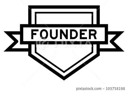 Vintage black color pentagon label banner with word founder on white background Vintage black color pentagon label banner with word founder on white background 103758198