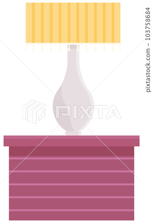 Bedside table isolated icon on white background. Wooden furniture for bedroom with night lamp Bedside table isolated icon on white background. Wooden furniture for bedroom with night lamp 103758684