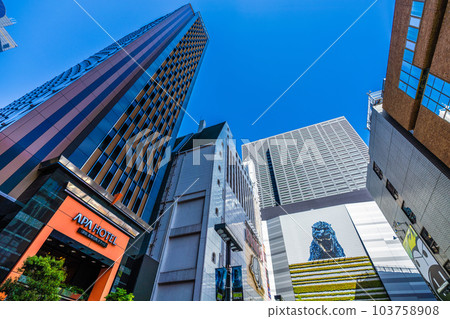 Tokyo cityscape in Japan View of APA Hotel <Shinjuku Kabukicho Tower> in front of Tokyu Kabukicho Tower (opening) 103758908