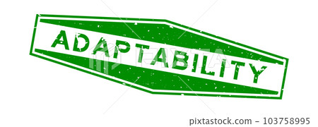 Grunge green adabtability word hexagon rubber seal stamp on white background Grunge green adabtability word hexagon rubber seal stamp on white background 103758995
