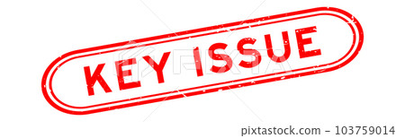 Grunge red key issue word rubber seal stamp on white background Grunge red key issue word rubber seal stamp on white background 103759014