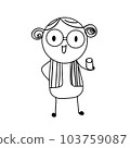 Vector illustration of a cute cartoon  103759087