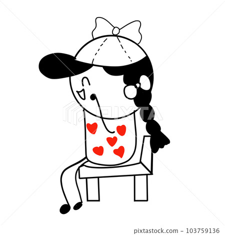 Vector illustration of a cute cartoon  Vector illustration of a cute cartoon  103759136