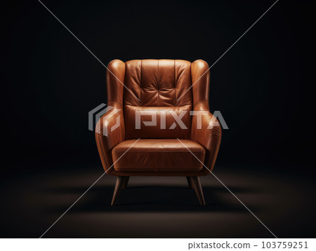 Generative ai illustration of luxurious brown leather armchair 103759251