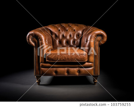 Generative ai illustration of luxurious brown leather armchair 103759255