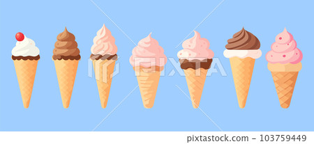 Set cartoon ice cream vector illustration Set cartoon ice cream vector illustration 103759449