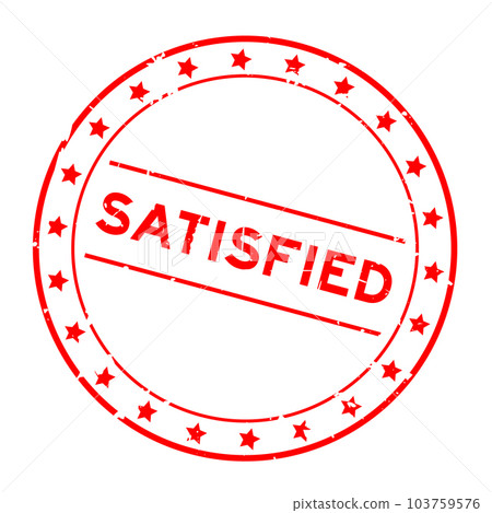 Grunge red satisfied aword round rubber seal stamp on white background Grunge red satisfied aword round rubber seal stamp on white background 103759576