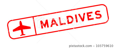 Grunge red maldives word with plane icon square rubber seal stamp on white background Grunge red maldives word with plane icon square rubber seal stamp on white background 103759610