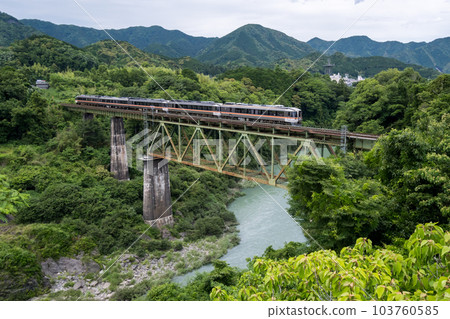 [Kisei Main Line] Limited Express Nanki No. 5 crossing the Miseya Bridge 103760585