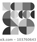 [Black/monotone] Geometric pattern background Memphis frame pattern material 103760643