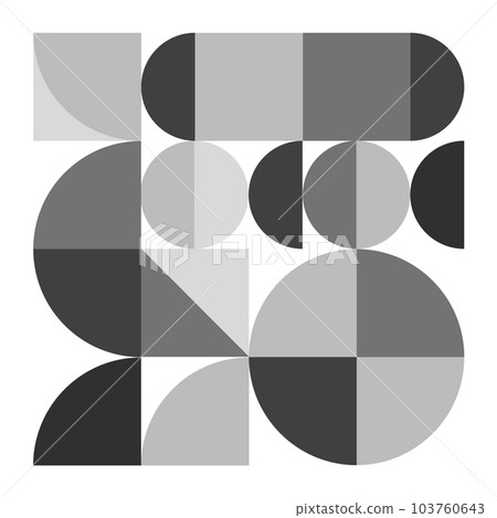 [Black/monotone] Geometric pattern background Memphis frame pattern material 103760643