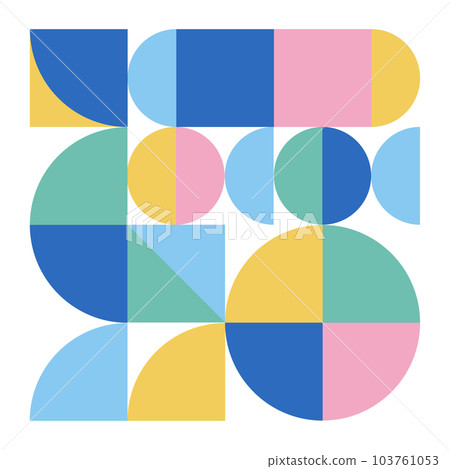 [Colorful] Geometric pattern background Memphis frame pattern material 103761053