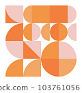 [Orange] Geometric pattern background Memphis frame pattern material 103761056
