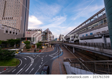 Sunset scenery near the north exit of Kokura Station [Kitakyushu City, Fukuoka Prefecture] 103761509
