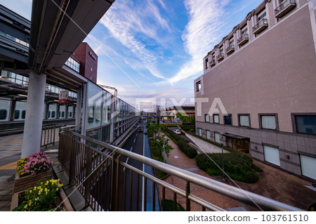 Sunset scenery near the north exit of Kokura Station [Kitakyushu City, Fukuoka Prefecture] 103761510