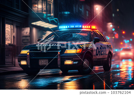 Police lights and Police car in New York. Police lights and Police car in New York. 103762104