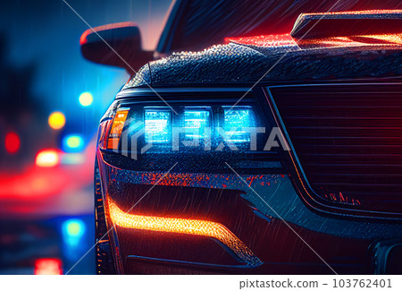 Police lights and Police car in New York. 103762401