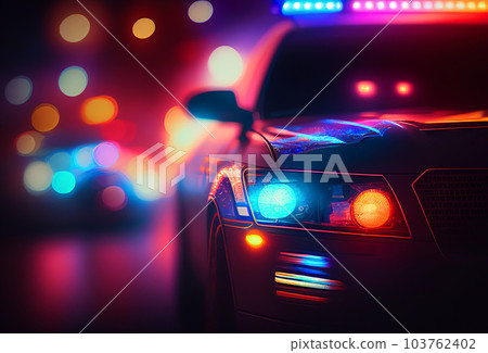 Police lights and Police car in New York. 103762402