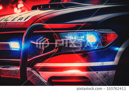 Police lights and Police car in New York. 103762411
