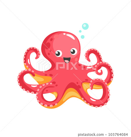 Cute red octopus Cute red octopus 103764084