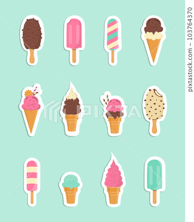 Ice cream sticker set Ice cream sticker set 103764370