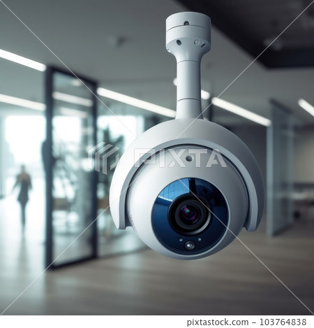 Security Camera or CCTV in home, Video surveillance camera, AI generated. Security Camera or CCTV in home, Video surveillance camera, AI generated. 103764838