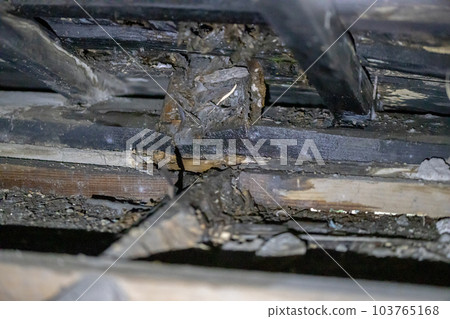 日本老房子的閣樓漏雨，天花板可能有白蟻 103765168