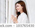 Activity at home leisure lifestyle concept, Young woman in cloth 103765430