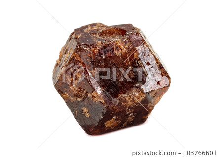 macro mineral stone  Garnet, on a white background 103766601