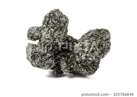 Macro mineral stone chlorite in quartz on a white background Macro mineral stone chlorite in quartz on a white background 103766646