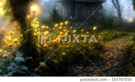 country road full of flowers country road full of flowers 103767850