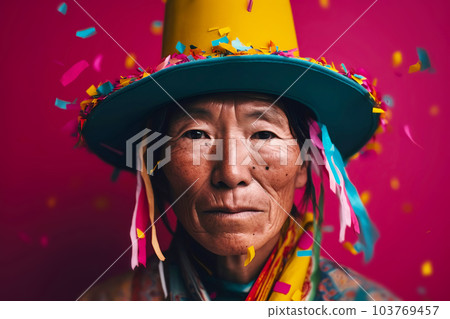 Native peruvian indigenous man in traditional... - Stock Illustration  [103769457] - PIXTA