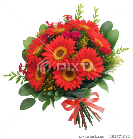 紅色非洲菊花束 AI 生成圖像 紅色非洲菊花束 AI 生成圖像 103771082