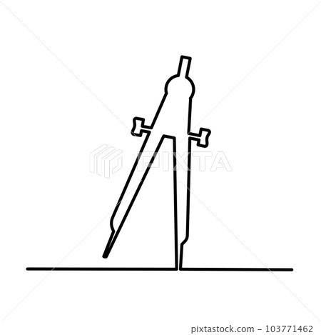 Technical compass hand drawn outline doodle icon 103771462