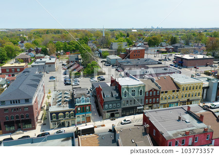 Aerial scene of Thorold, Ontario, Canada on spring morning 103773357