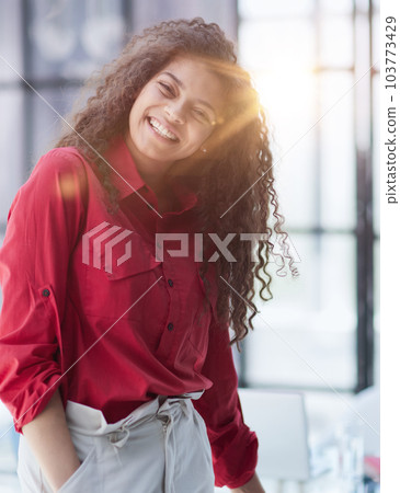 Portrait of a young business woman in an office 103773429