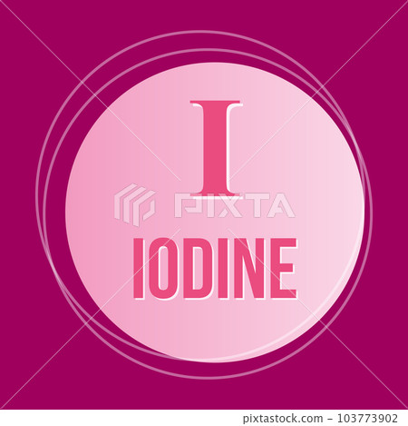 Iodine round icon, dark rose background, vector medical illustration Iodine round icon, dark rose background, vector medical illustration 103773902