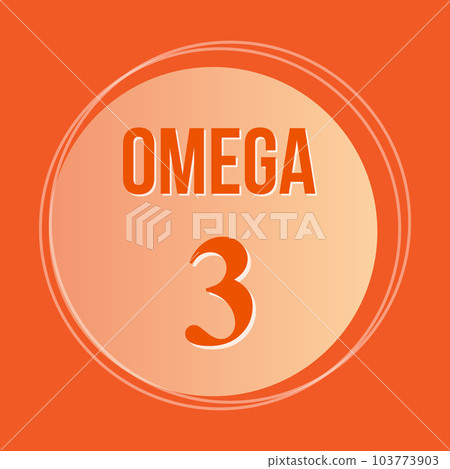 Omega 3 round icon, orange background, vector illustration Omega 3 round icon, orange background, vector illustration 103773903