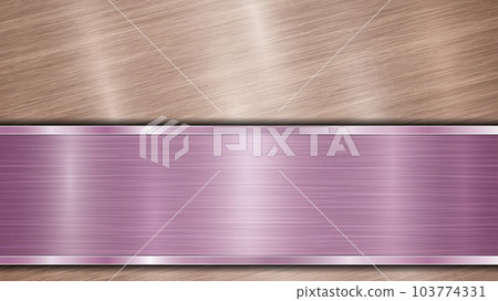 Metal background with polished plate 103774331