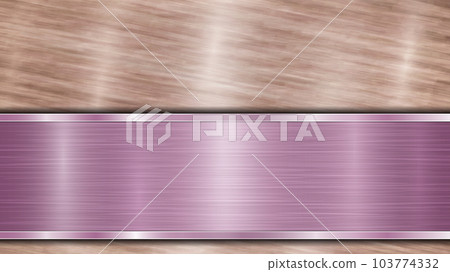 Metal background with polished plate Metal background with polished plate 103774332