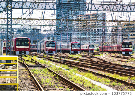 Keihin Electric Express Kanagawa Shinmachi Depot Vehicle Garage Scenery Keihin Electric Express Kanagawa Shinmachi Depot Vehicle Garage Scenery 103775775